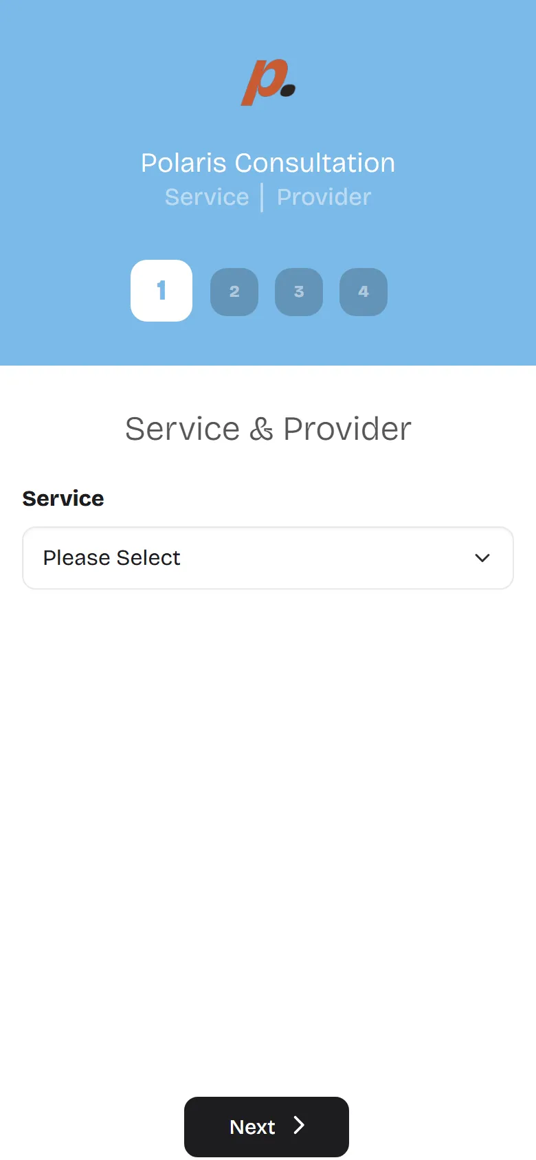 The Polaris customer booking page on a phone