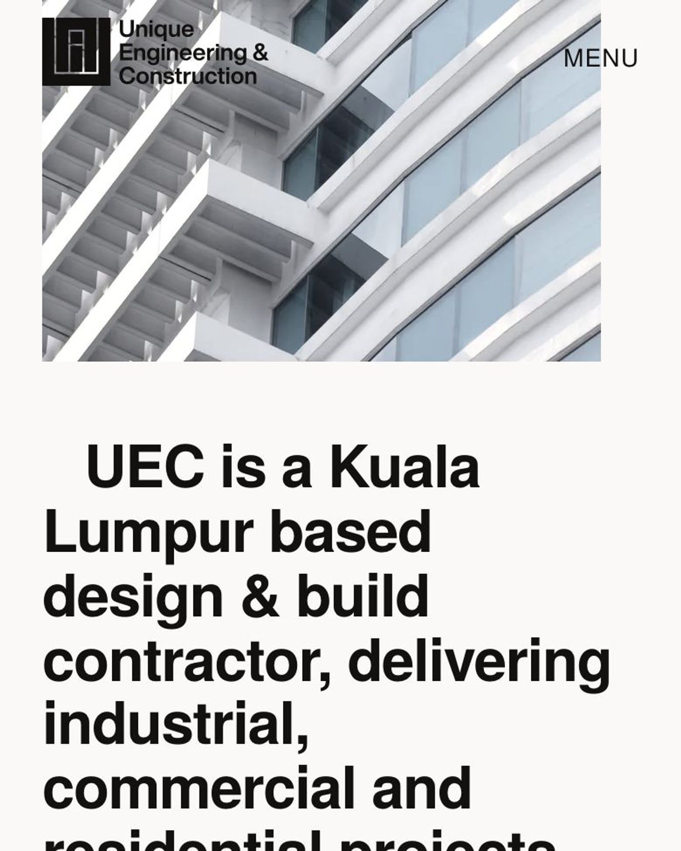 The homepage statement on a phone, the full pitch and credentials included.